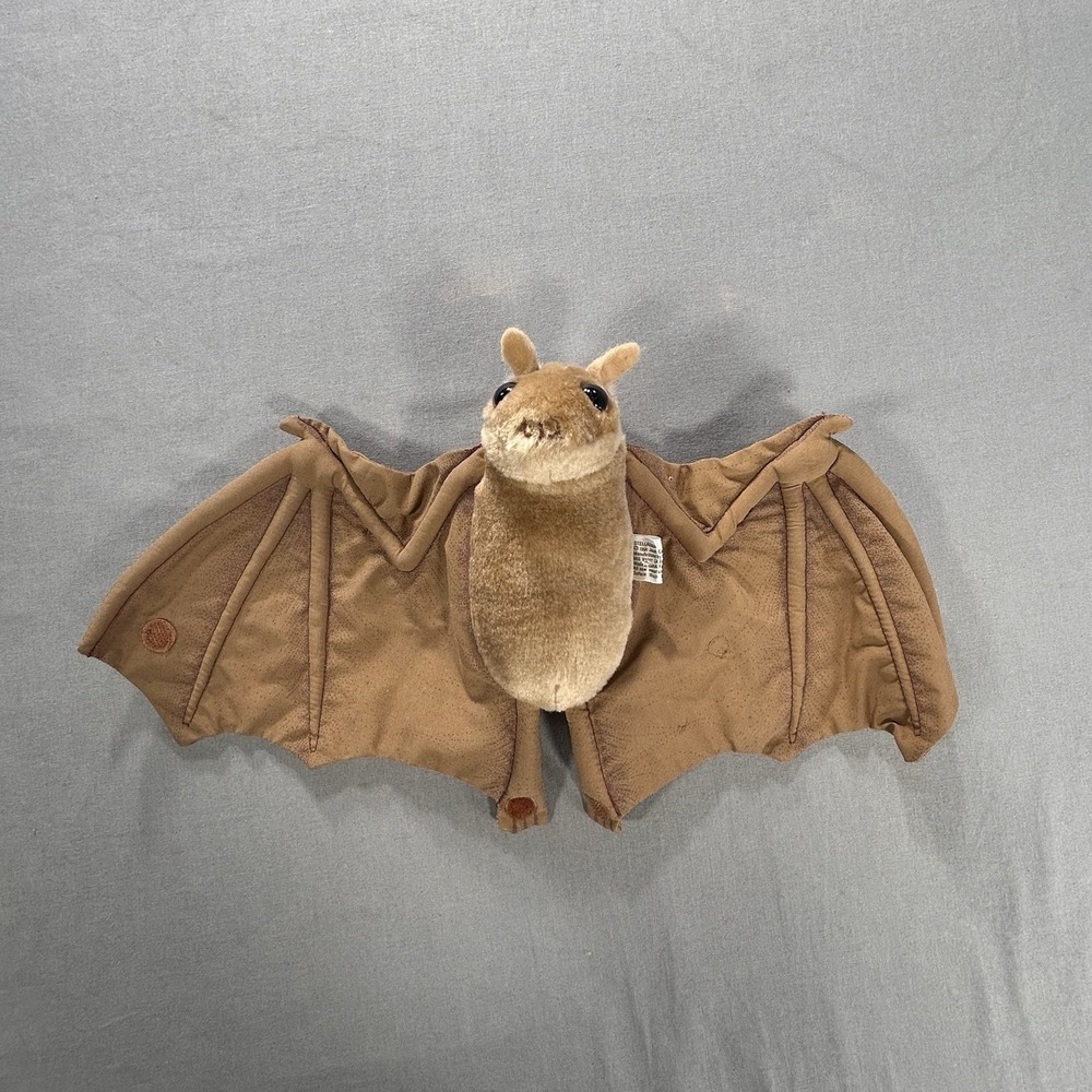 Vintage‎ 1994 Stella Luna Brown Bat Plush 7"x14.5" Flaw Y2K Halloween